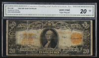 1922 United States of America $20 Twenty Dollar Gold Certificate Note (CGA 20) at PristineAuction.com