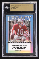 Joe Montana 2024 Leaf Joe Montana Legacy Base Auto Pre-Production Proof Prismatic Platinum #NNO #1/1 (Leaf Encapsulated) at PristineAuction.com