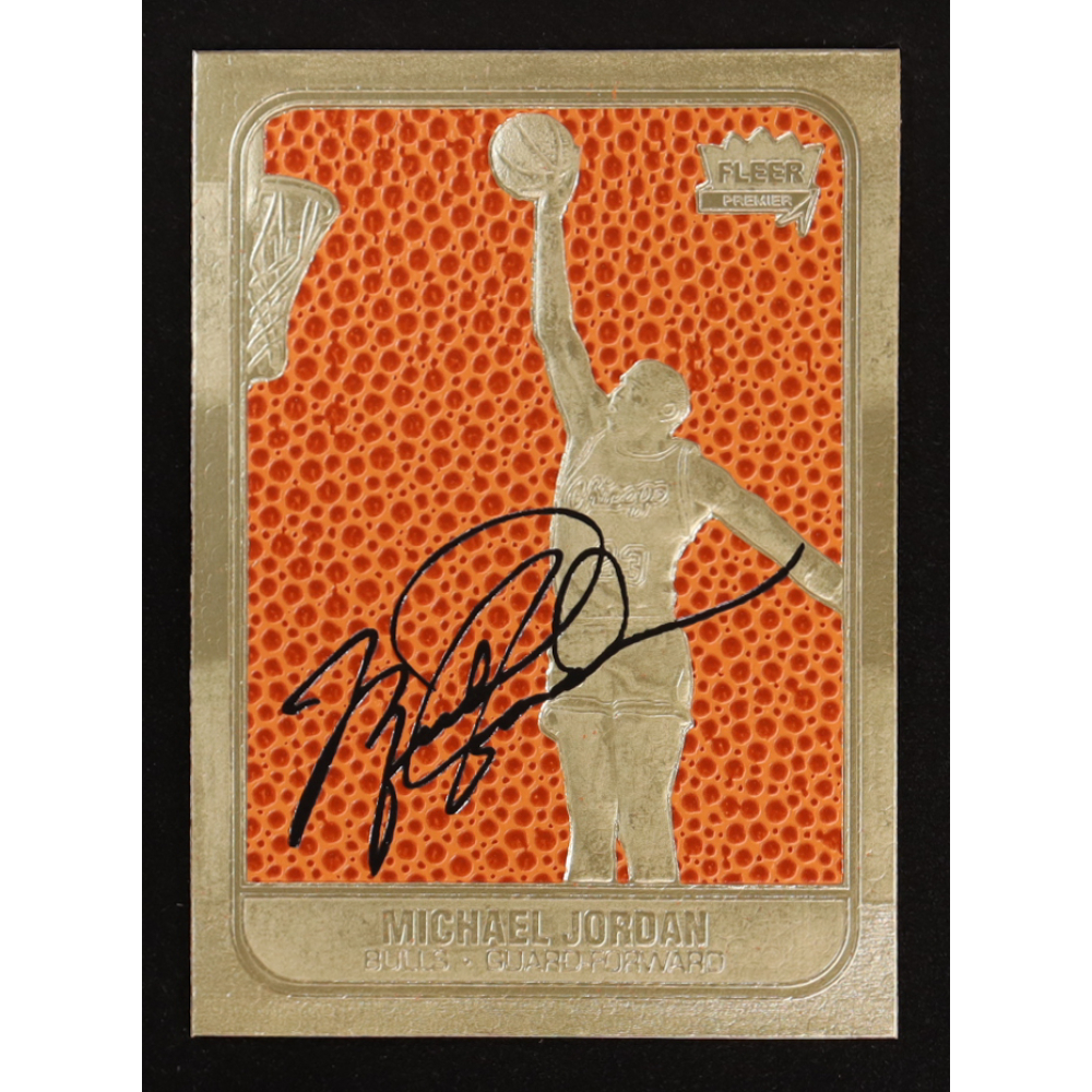 Michael Jordan 1994-00 Bleachers 23 Karat Gold #60 '86-87 Fleer BK Texture Black Sig at PristineAuction.com