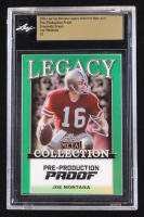 Joe Montana 2024 Leaf Joe Montana Legacy Base Auto Pre-Production Proof Prismatic Green #NNO #1/1 (Leaf Encapsulated) at PristineAuction.com