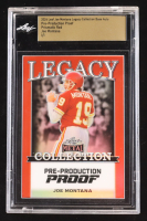 Joe Montana 2024 Leaf Joe Montana Legacy Base Auto Pre-Production Proof Prismatic Red #NNO #1/1 (Leaf Encapsulated) at PristineAuction.com