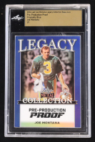 Joe Montana 2024 Leaf Joe Montana Legacy Base Auto Pre-Production Proof Prismatic Blue #NNO #1/1 (Leaf Encapsulated) at PristineAuction.com