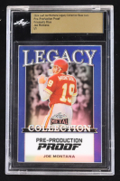 Joe Montana 2024 Leaf Joe Montana Legacy Base Auto Pre-Production Proof Prismatic Blue #NNO #1/1 (Leaf Encapsulated) at PristineAuction.com