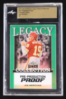 Joe Montana 2024 Leaf Joe Montana Legacy Base Auto Pre-Production Proof Prismatic Green #NNO #1/1 (Leaf Encapsulated) at PristineAuction.com