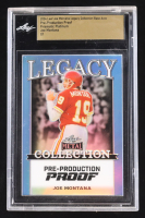 Joe Montana 2024 Leaf Joe Montana Legacy Base Auto Pre-Production Proof Prismatic Platinum #NNO #1/1 (Leaf Encapsulated) at PristineAuction.com