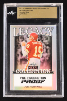 Joe Montana 2024 Leaf Joe Montana Legacy Base Auto Pre-Production Proof Prismatic Silver #NNO #1/1 (Leaf Encapsulated) at PristineAuction.com