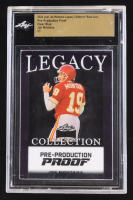 Joe Montana 2024 Leaf Joe Montana Legacy Base Auto Pre-Production Proof Clear Blue #NNO #1/1 (Leaf Encapsulated) at PristineAuction.com