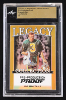 Joe Montana 2024 Leaf Joe Montana Legacy Base Auto Pre-Production Proof Prismatic Gold #NNO #1/1 (Leaf Encapsulated) at PristineAuction.com