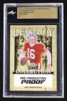 Joe Montana 2024 Leaf Joe Montana Legacy Base Auto Pre-Production Proof Super Prismatic Gold #NNO #1/1 (Leaf Encapsulated) at PristineAuction.com