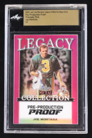 Joe Montana 2024 Leaf Joe Montana Legacy Base Auto Pre-Production Proof Prismatic Pink #NNO #1/1 (Leaf Encapsulated) at PristineAuction.com