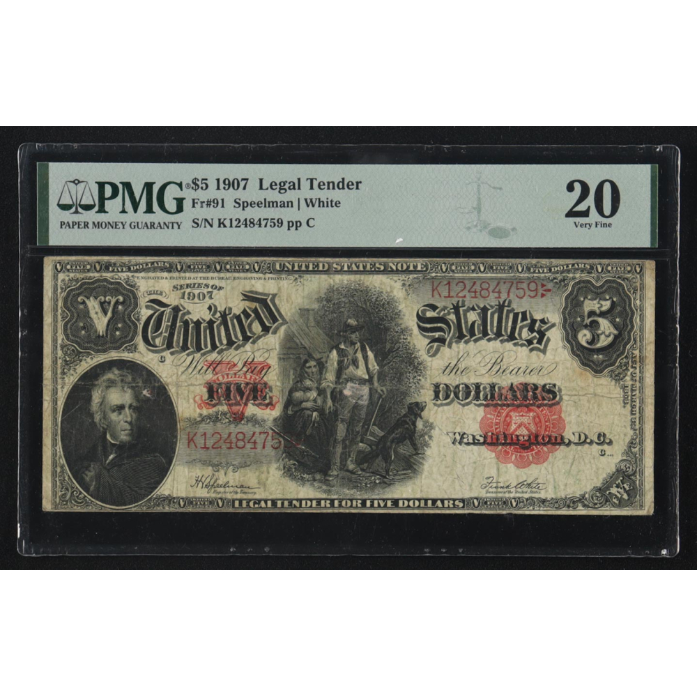Usd5 Notes 1907 United States of America $5 Five Dollar Note (PMG 20) | Pristine ...