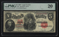 1907 United States of America $5 Five Dollar Note (PMG 20) at PristineAuction.com
