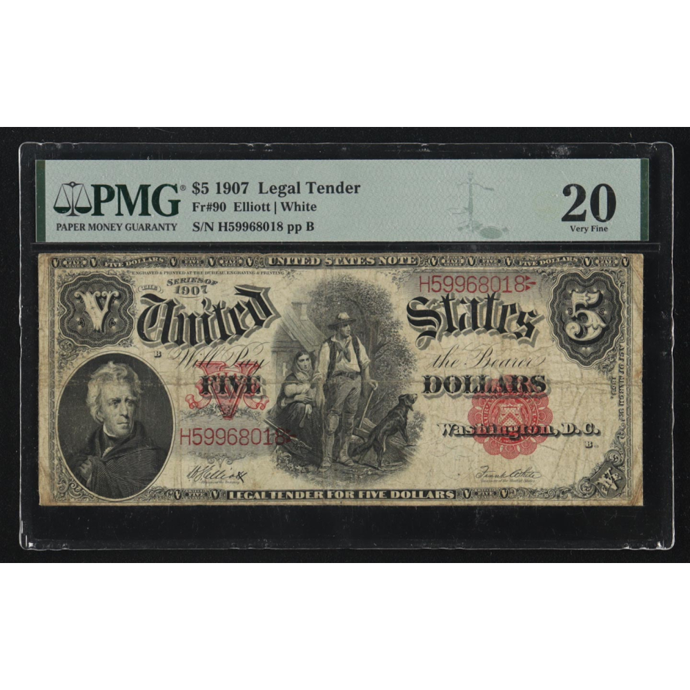 Usd5 Notes 1907 United States of America $5 Five Dollar Note (PMG 20) | Pristine ...