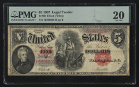 1907 United States of America $5 Five Dollar Note (PMG 20) at PristineAuction.com