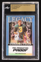 Joe Montana 2024 Leaf Joe Montana Legacy Base Auto Pre-Production Proof Prismatic Platinum #NNO #1/1 (Leaf Encapsulated) at PristineAuction.com
