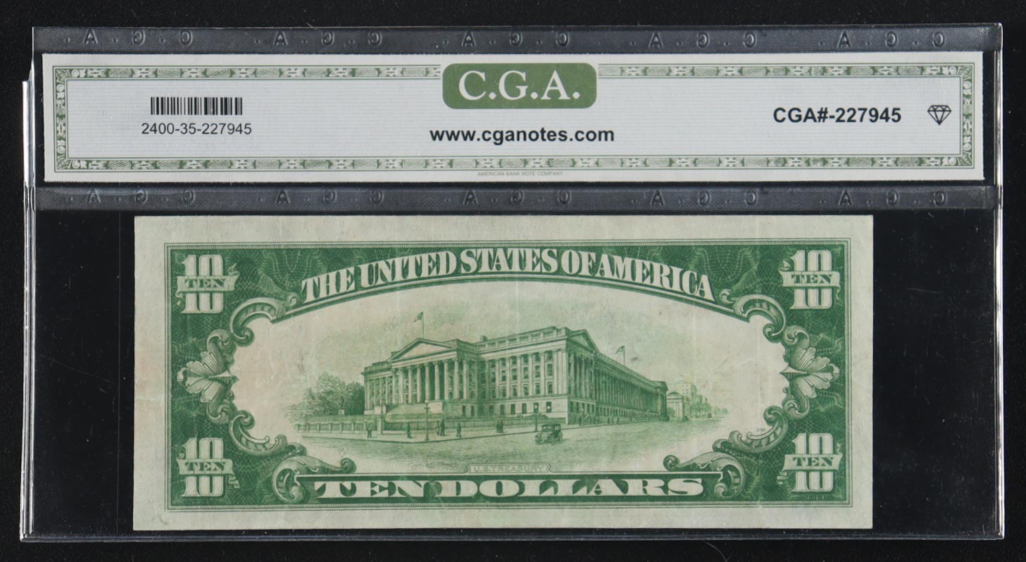 1928 United States of America $10 Ten Dollar Gold Certificate Note (PMG 30) at PristineAuction.com 1928 United States of America $10 Ten Dollar Gold Certificate Note (PMG 30) at PristineAuction.com