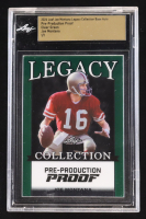 Joe Montana 2024 Leaf Joe Montana Legacy Base Auto Pre-Production Proof Clear Green #NNO #1/1 (Leaf Encapsulated) at PristineAuction.com