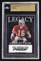 Joe Montana 2024 Leaf Joe Montana Legacy Base Auto Pre-Production Proof Clear Blue #NNO #1/1 (Leaf Encapsulated) at PristineAuction.com