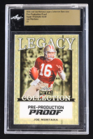Joe Montana 2024 Leaf Joe Montana Legacy Base Auto Pre-Production Proof Super Prismatic Gold #NNO #1/1 (Leaf Encapsulated) at PristineAuction.com
