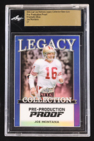 Joe Montana 2024 Leaf Joe Montana Legacy Base Auto Pre-Production Proof Prismatic Blue #NNO #1/1 (Leaf Encapsulated) at PristineAuction.com