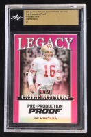 Joe Montana 2024 Leaf Joe Montana Legacy Base Auto Pre-Production Proof Prismatic Pink #NNO #1/1 (Leaf Encapsulated) at PristineAuction.com
