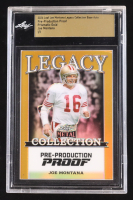Joe Montana 2024 Leaf Joe Montana Legacy Base Auto Pre-Production Proof Prismatic Gold #NNO #1/1 (Leaf Encapsulated) at PristineAuction.com