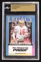 Joe Montana 2024 Leaf Joe Montana Legacy Base Auto Pre-Production Proof Prismatic Platinum #NNO #1/1 (Leaf Encapsulated) at PristineAuction.com