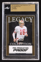 Joe Montana 2024 Leaf Joe Montana Legacy Base Auto Pre-Production Proof Clear Gold #NNO #1/1 (Leaf Encapsulated) at PristineAuction.com