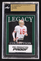 Joe Montana 2024 Leaf Joe Montana Legacy Base Auto Pre-Production Proof Clear Green #NNO #1/1 (Leaf Encapsulated) at PristineAuction.com
