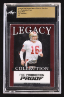 Joe Montana 2024 Leaf Joe Montana Legacy Base Auto Pre-Production Proof Clear Pink #NNO #1/1 (Leaf Encapsulated) at PristineAuction.com