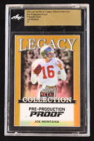 Joe Montana 2024 Leaf Joe Montana Legacy Base Auto Pre-Production Proof Prismatic Gold #NNO #1/1 (Leaf Encapsulated) at PristineAuction.com
