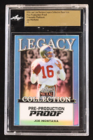 Joe Montana 2024 Leaf Joe Montana Legacy Base Auto Pre-Production Proof Prismatic Platinum #NNO #1/1 (Leaf Encapsulated) at PristineAuction.com