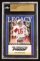 Joe Montana 2024 Leaf Joe Montana Legacy Base Auto Pre-Production Proof Prismatic Blue #NNO #1/1 (Leaf Encapsulated) at PristineAuction.com