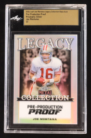 Joe Montana 2024 Leaf Joe Montana Legacy Base Auto Pre-Production Proof Prismatic Silver #NNO #1/1 (Leaf Encapsulated) at PristineAuction.com