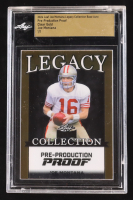 Joe Montana 2024 Leaf Joe Montana Legacy Base Auto Pre-Production Proof Clear Gold #NNO #1/1 (Leaf Encapsulated) at PristineAuction.com
