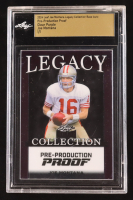 Joe Montana 2024 Leaf Joe Montana Legacy Base Auto Pre-Production Proof Clear Purple #NNO #1/1 (Leaf Encapsulated) at PristineAuction.com