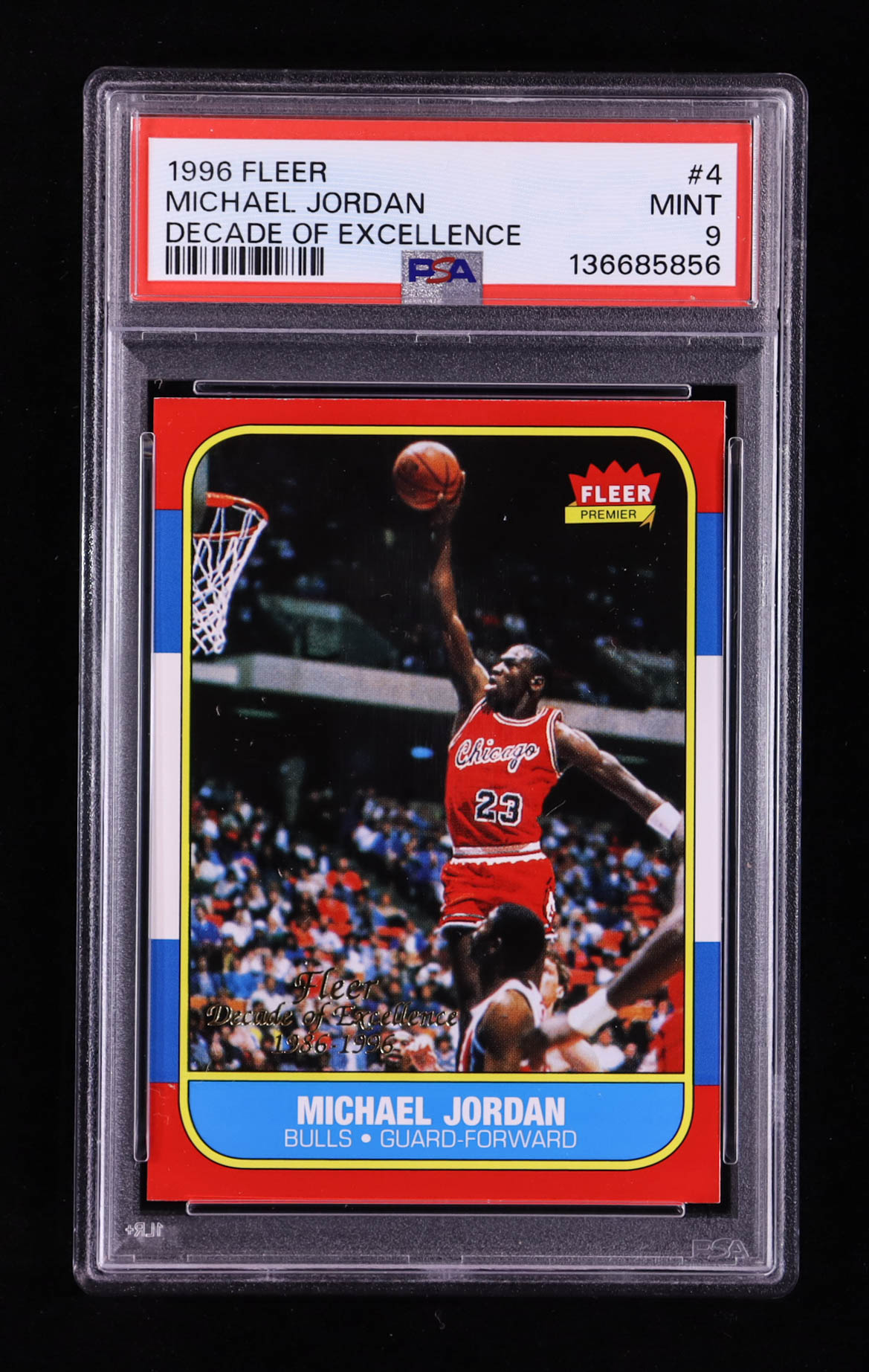 Michael Jordan 1996-97 Fleer Decade of Excellence #4 (PSA 9) at PristineAuction.com Michael Jordan 1996-97 Fleer Decade of Excellence #4 (PSA 9) at PristineAuction.com