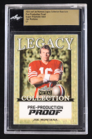 Joe Montana 2024 Leaf Joe Montana Legacy Base Auto Pre-Production Proof Super Prismatic Gold #NNO #1/1 (Leaf Encapsulated) at PristineAuction.com