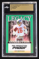 Joe Montana 2024 Leaf Joe Montana Legacy Base Auto Pre-Production Proof Prismatic Green #NNO #1/1 (Leaf Encapsulated) at PristineAuction.com