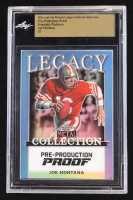 Joe Montana 2024 Leaf Joe Montana Legacy Base Auto Pre-Production Proof Prismatic Platinum #NNO #1/1 (Leaf Encapsulated) at PristineAuction.com
