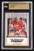 Joe Montana 2024 Leaf Joe Montana Legacy Base Auto Pre-Production Proof Prismatic Silver #NNO #1/1 (Leaf Encapsulated) at PristineAuction.com