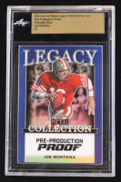 Joe Montana 2024 Leaf Joe Montana Legacy Base Auto Pre-Production Proof Prismatic Blue #NNO #1/1 (Leaf Encapsulated) at PristineAuction.com