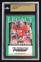 Joe Montana 2024 Leaf Joe Montana Legacy Base Auto Pre-Production Proof Prismatic Green #NNO #1/1 (Leaf Encapsulated) at PristineAuction.com