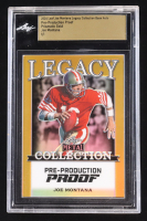 Joe Montana 2024 Leaf Joe Montana Legacy Base Auto Pre-Production Proof Prismatic Gold #NNO #1/1 (Leaf Encapsulated) at PristineAuction.com