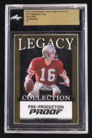 Joe Montana 2024 Leaf Joe Montana Legacy Base Auto Pre-Production Proof Clear Gold #NNO #1/1 (Leaf Encapsulated) at PristineAuction.com