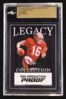 Joe Montana 2024 Leaf Joe Montana Legacy Base Auto Pre-Production Proof Clear Blue #NNO #1/1 (Leaf Encapsulated) at PristineAuction.com