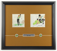 Tiger Woods LeRoy Neiman "Tiger Woods on Two Scorecards" Custom Framed Print Display with 2001 & 2005 Masters Champion Pin at PristineAuction.com