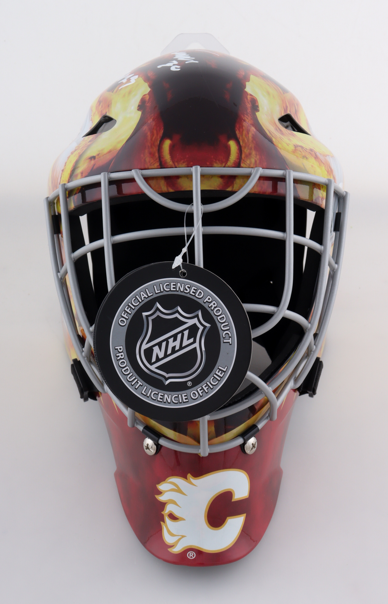Mike Vernon Signed Flames Full-Size Goalie Mask Inscribed "HOF 2023" (Schwartz) at PristineAuction.com Mike Vernon Signed Flames Full-Size Goalie Mask Inscribed "HOF 2023" (Schwartz) at PristineAuction.com