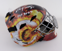 Mike Vernon Signed Flames Full-Size Goalie Mask Inscribed "HOF 2023" (Schwartz) at PristineAuction.com