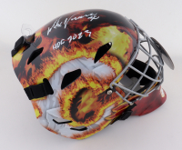 Mike Vernon Signed Flames Full-Size Goalie Mask Inscribed "HOF 2023" (Schwartz) at PristineAuction.com